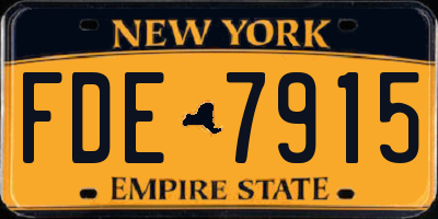 NY license plate FDE7915