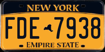 NY license plate FDE7938