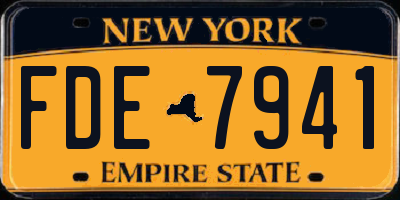 NY license plate FDE7941