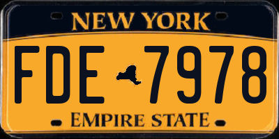 NY license plate FDE7978