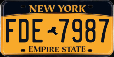 NY license plate FDE7987