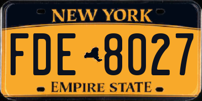 NY license plate FDE8027