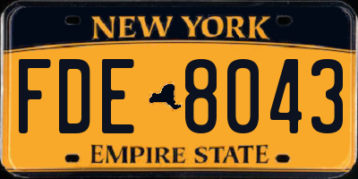 NY license plate FDE8043
