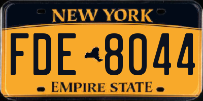 NY license plate FDE8044