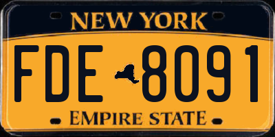 NY license plate FDE8091