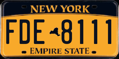 NY license plate FDE8111