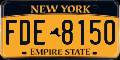 NY license plate FDE8150