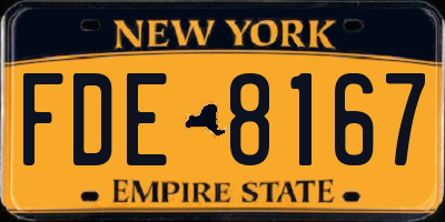 NY license plate FDE8167
