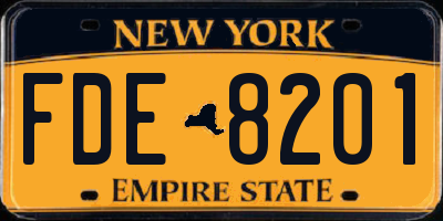 NY license plate FDE8201