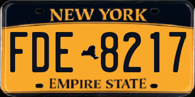 NY license plate FDE8217