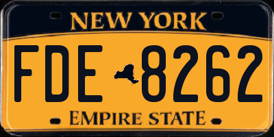 NY license plate FDE8262