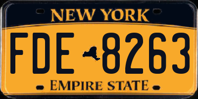 NY license plate FDE8263