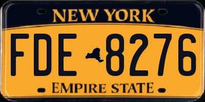 NY license plate FDE8276