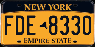 NY license plate FDE8330