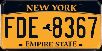 NY license plate FDE8367