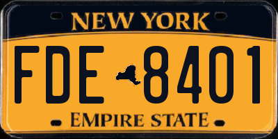 NY license plate FDE8401