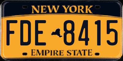 NY license plate FDE8415