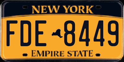 NY license plate FDE8449