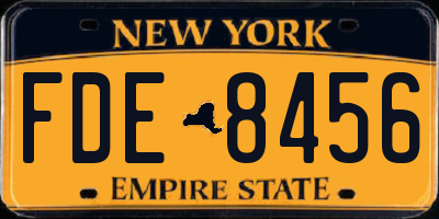 NY license plate FDE8456