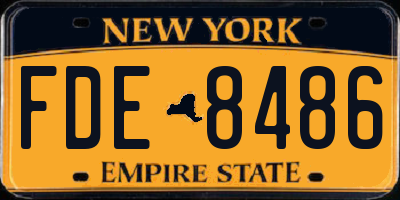 NY license plate FDE8486