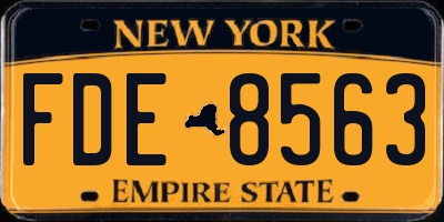 NY license plate FDE8563