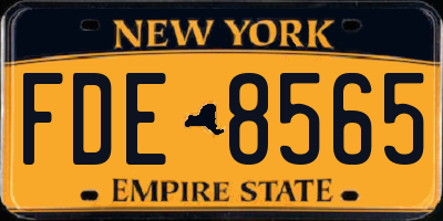 NY license plate FDE8565
