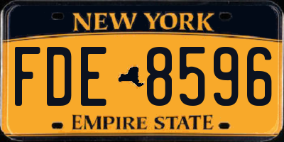 NY license plate FDE8596