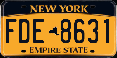 NY license plate FDE8631