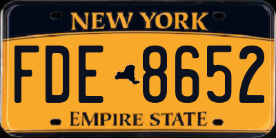 NY license plate FDE8652