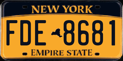 NY license plate FDE8681