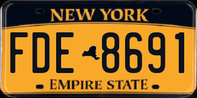 NY license plate FDE8691