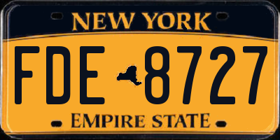 NY license plate FDE8727