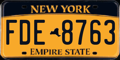 NY license plate FDE8763