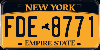 NY license plate FDE8771