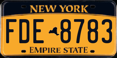 NY license plate FDE8783
