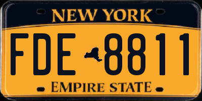 NY license plate FDE8811