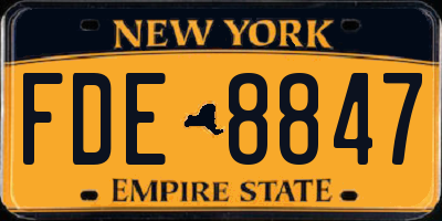 NY license plate FDE8847