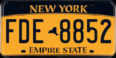 NY license plate FDE8852