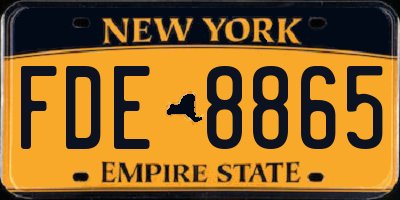 NY license plate FDE8865