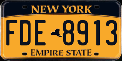 NY license plate FDE8913