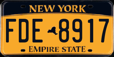 NY license plate FDE8917