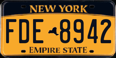 NY license plate FDE8942