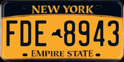 NY license plate FDE8943