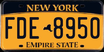 NY license plate FDE8950