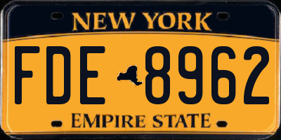 NY license plate FDE8962