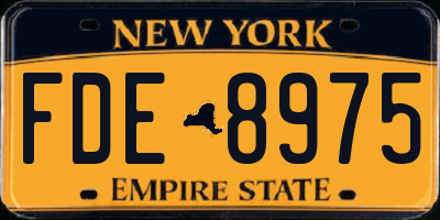 NY license plate FDE8975