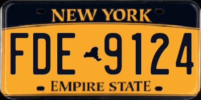 NY license plate FDE9124