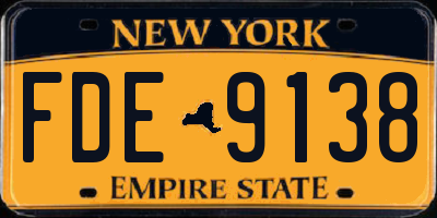 NY license plate FDE9138