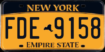 NY license plate FDE9158