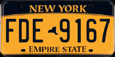 NY license plate FDE9167